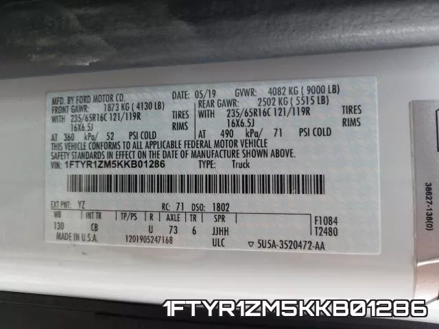 1FTYR1ZM5KKB01286 фото 2