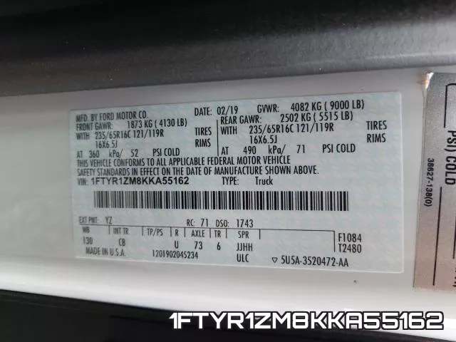 1FTYR1ZM8KKA55162 фото 2