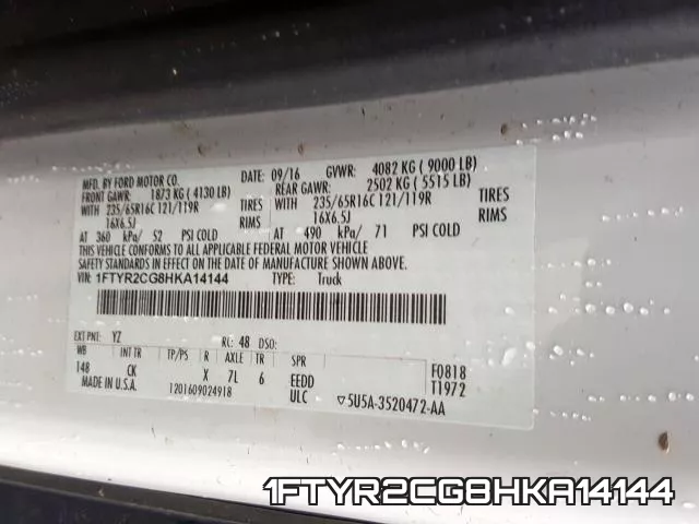 1FTYR2CG8HKA14144 фото 2
