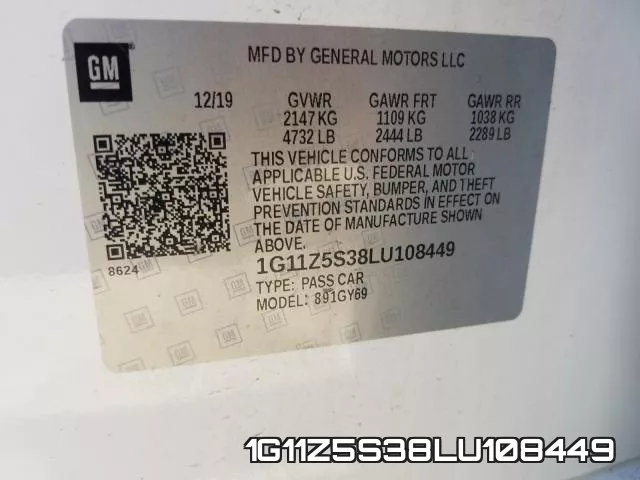 1G11Z5S38LU108449 фото 2