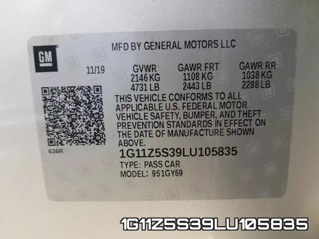1G11Z5S39LU105835 фото 2