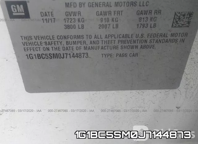 1G1BC5SM0J7144873 фото 10