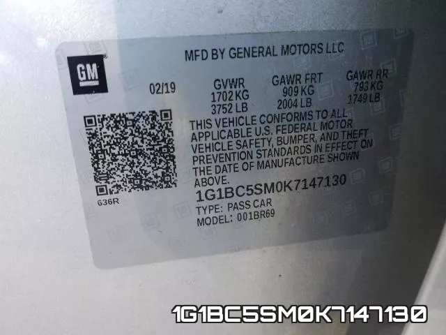 1G1BC5SM0K7147130 фото 2