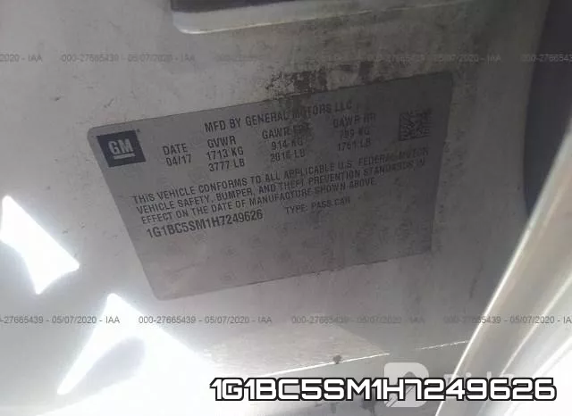 1G1BC5SM1H7249626 фото 10