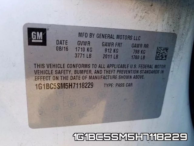 1G1BC5SM5H7118229 фото 2