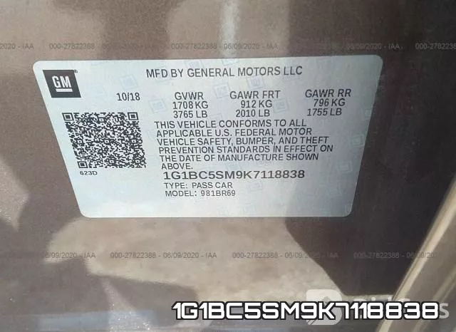 1G1BC5SM9K7118838 фото 10