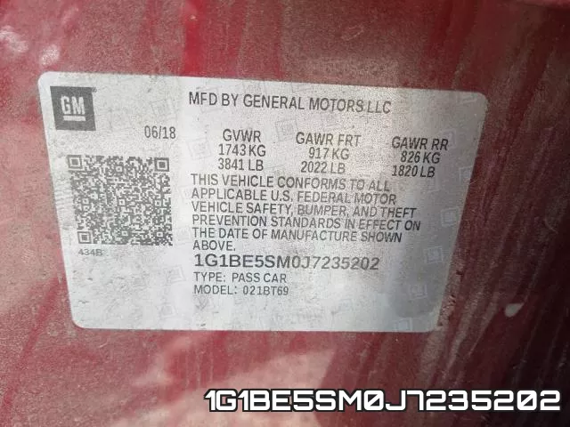 1G1BE5SM0J7235202 фото 2