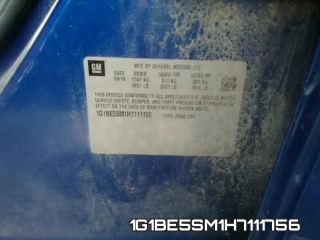1G1BE5SM1H7111756 фото 2