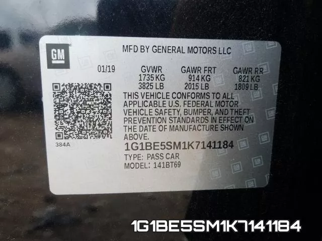 1G1BE5SM1K7141184 фото 2