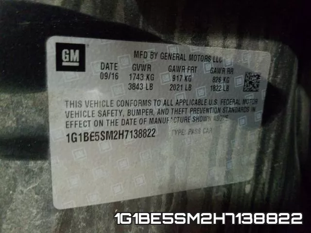 1G1BE5SM2H7138822 фото 2