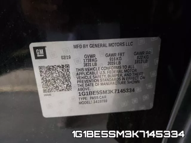 1G1BE5SM3K7145334 фото 2