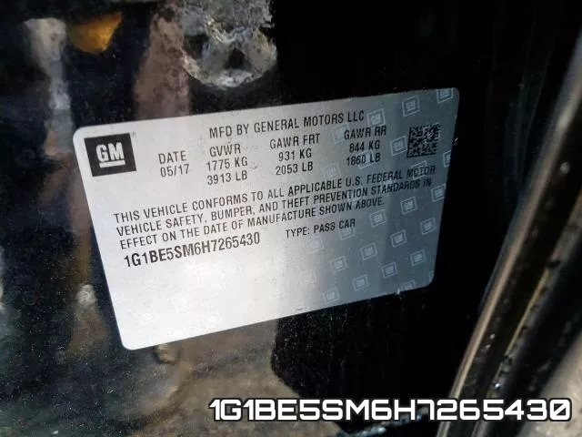 1G1BE5SM6H7265430 фото 2