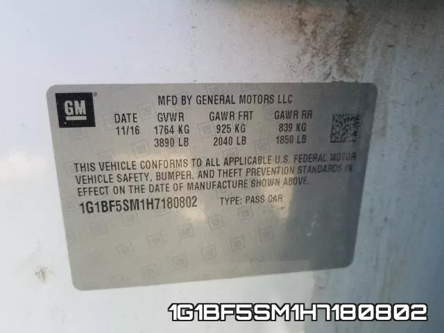 1G1BF5SM1H7180802 фото 2
