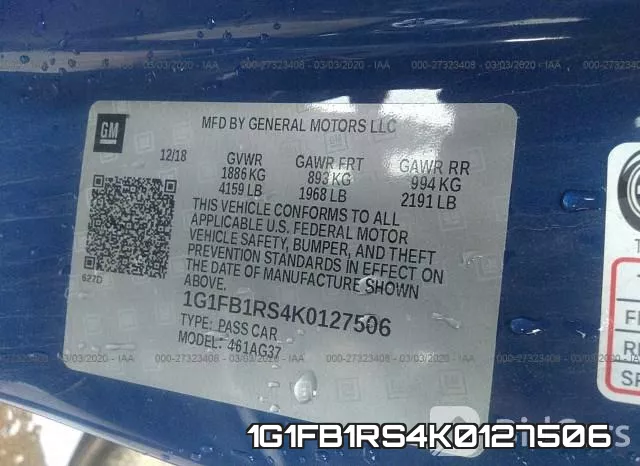 1G1FB1RS4K0127506 фото 10
