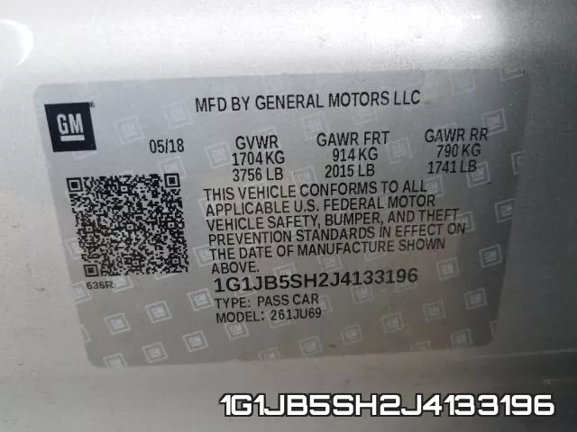 1G1JB5SH2J4133196 фото 2