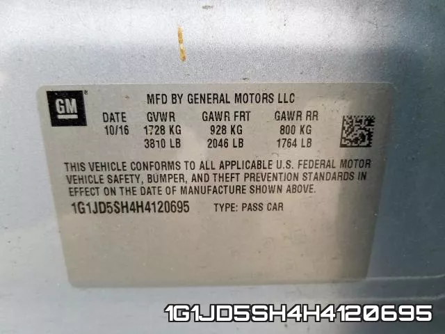1G1JD5SH4H4120695 фото 2
