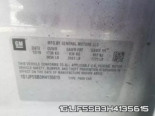 1G1JF5SB3H4135615 фото 2