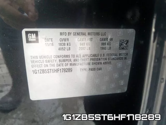 1G1ZB5ST6HF178289 фото 2