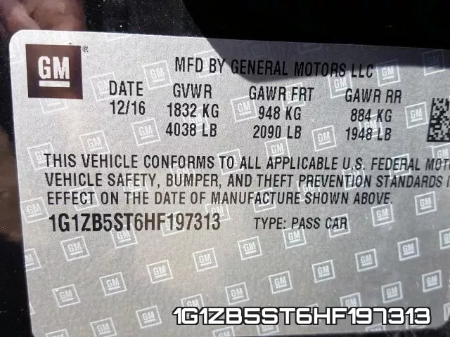 1G1ZB5ST6HF197313 фото 2