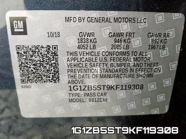 1G1ZB5ST9KF119308 фото 2