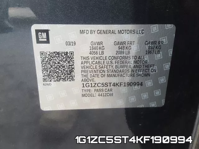 1G1ZC5ST4KF190994 фото 2