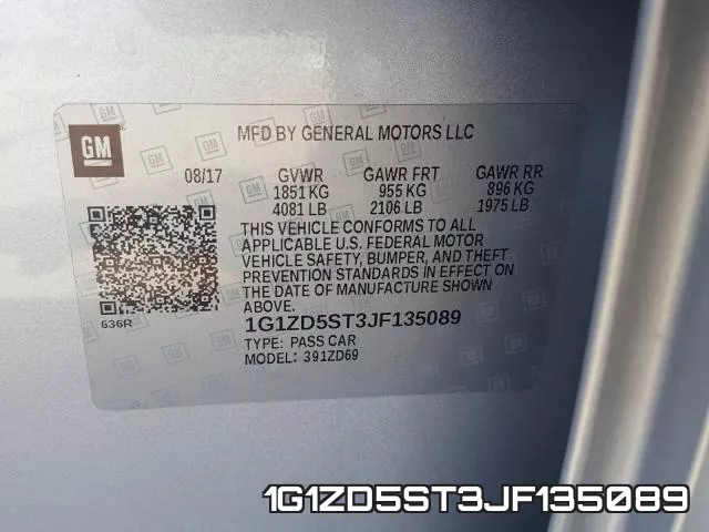1G1ZD5ST3JF135089 фото 2