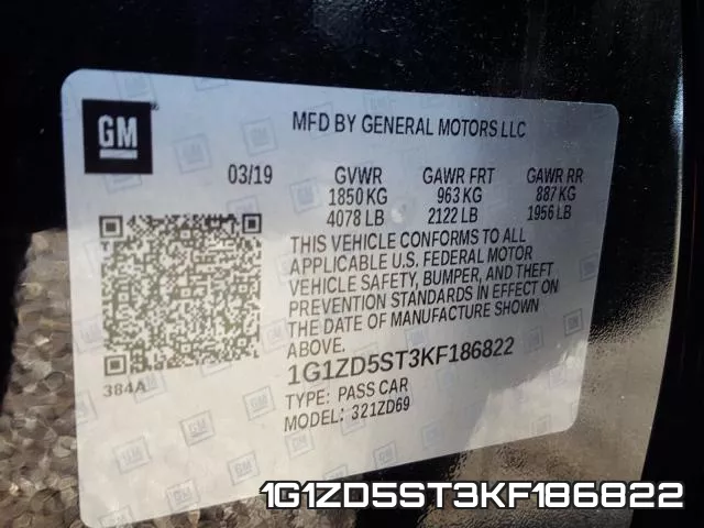 1G1ZD5ST3KF186822 фото 2