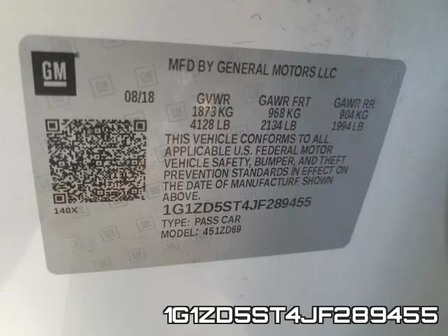 1G1ZD5ST4JF289455 фото 2