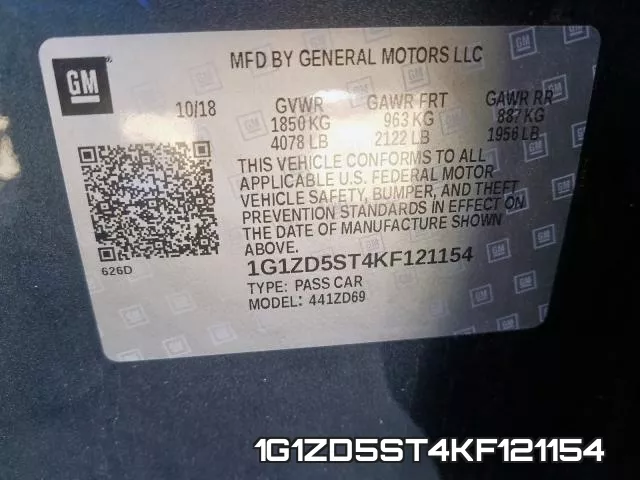 1G1ZD5ST4KF121154 фото 2