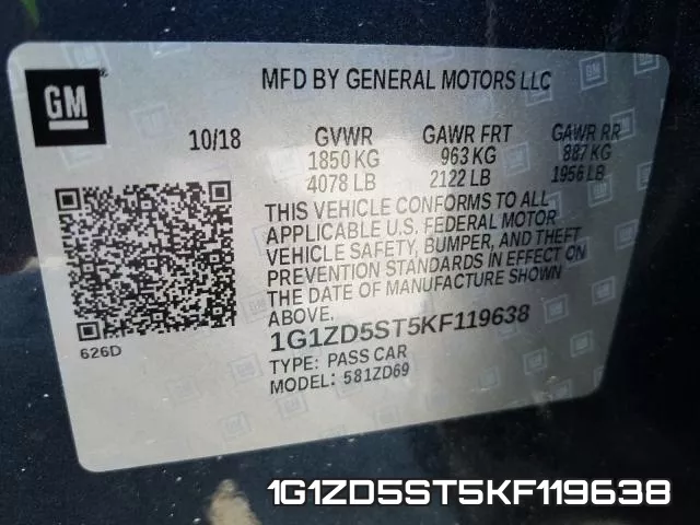 1G1ZD5ST5KF119638 фото 2