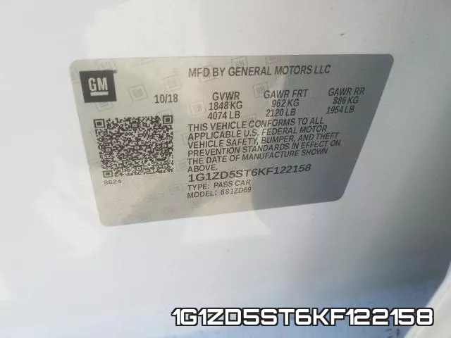 1G1ZD5ST6KF122158 фото 2