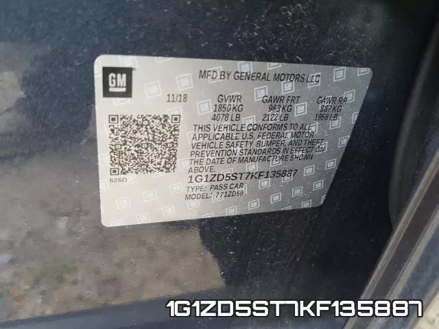 1G1ZD5ST7KF135887 фото 2