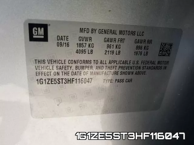 1G1ZE5ST3HF116047 фото 2