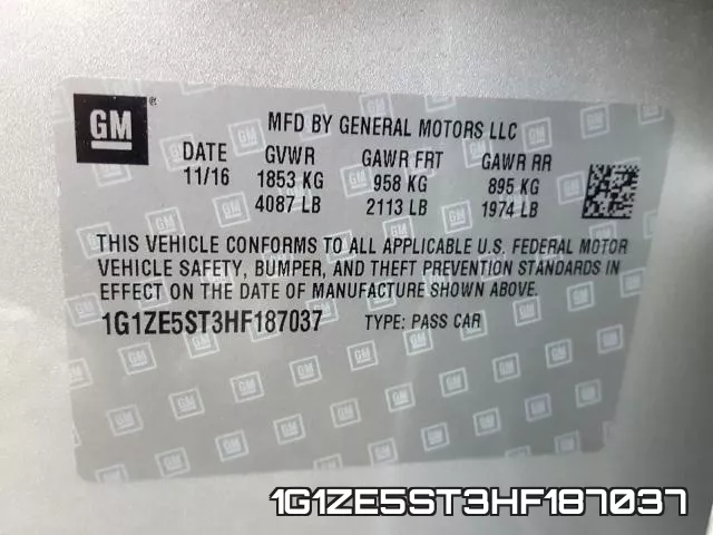 1G1ZE5ST3HF187037 фото 2