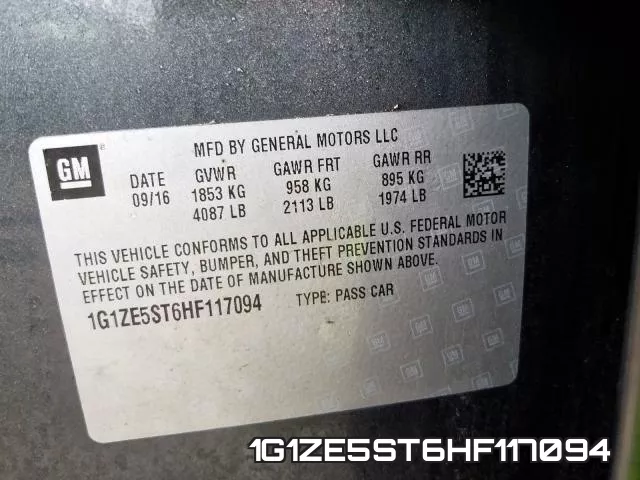 1G1ZE5ST6HF117094 фото 2