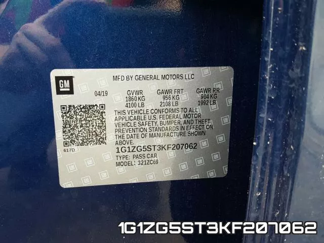 1G1ZG5ST3KF207062 фото 2