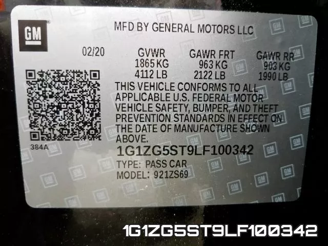 1G1ZG5ST9LF100342 фото 2