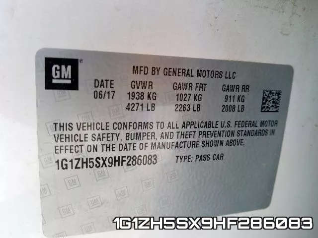 1G1ZH5SX9HF286083 фото 2
