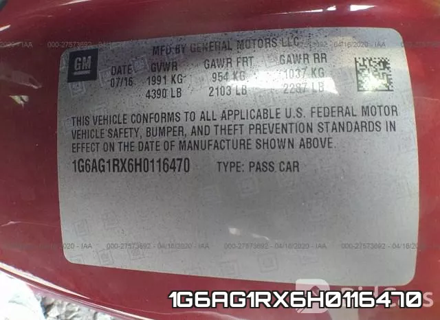 1G6AG1RX6H0116470 фото 10