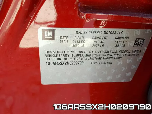 1G6AR5SX2H0209790 фото 2