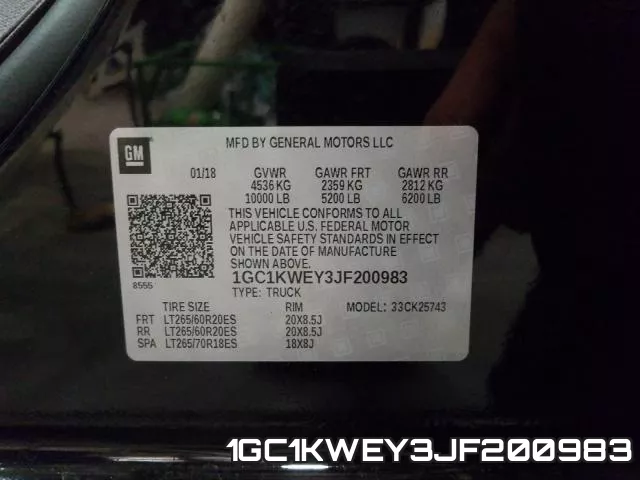 1GC1KWEY3JF200983 фото 2