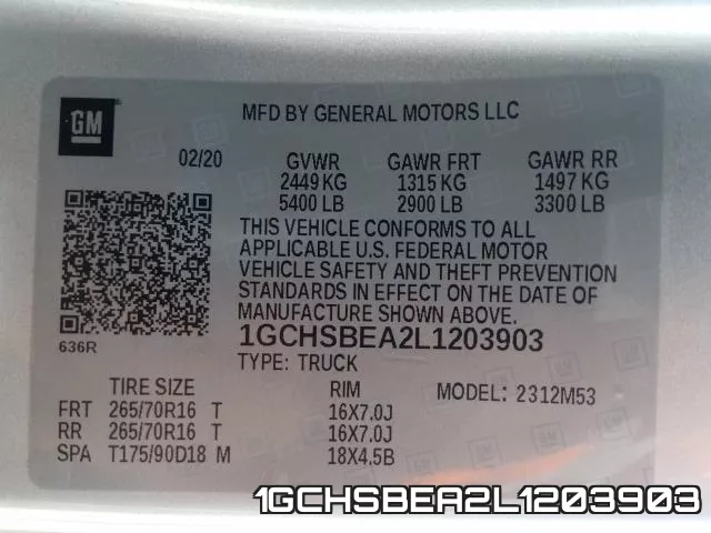 1GCHSBEA2L1203903 фото 2