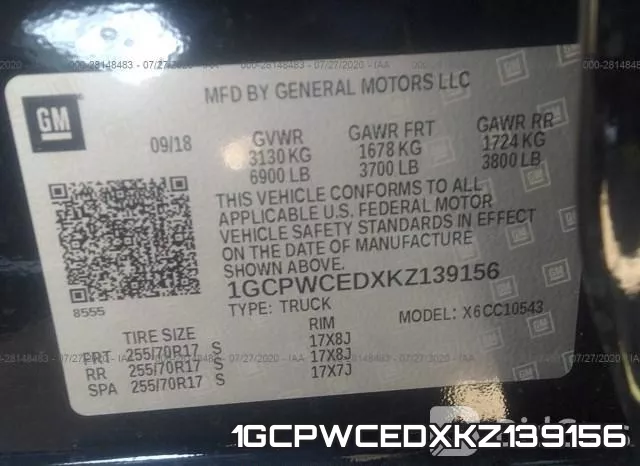 1GCPWCEDXKZ139156 фото 10