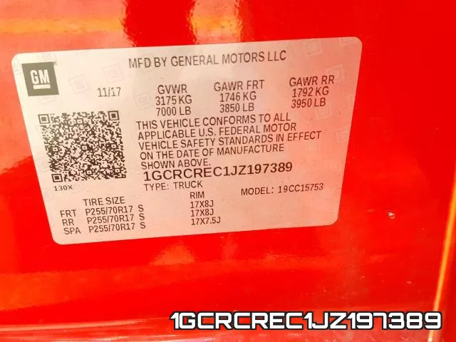 1GCRCREC1JZ197389 фото 2