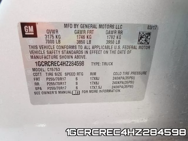 1GCRCREC4HZ284598 фото 2