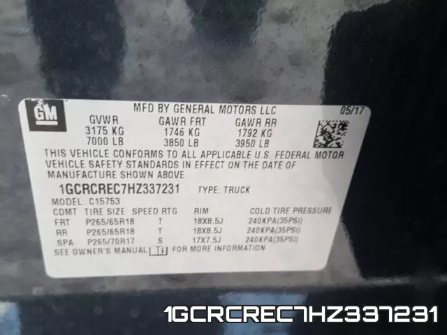 1GCRCREC7HZ337231 фото 2