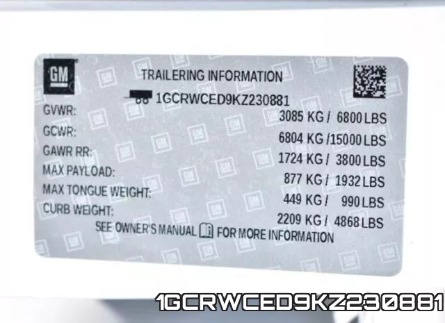 1GCRWCED9KZ230881 фото 2