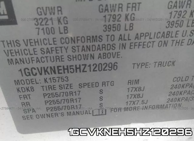 1GCVKNEH5HZ120296 фото 10