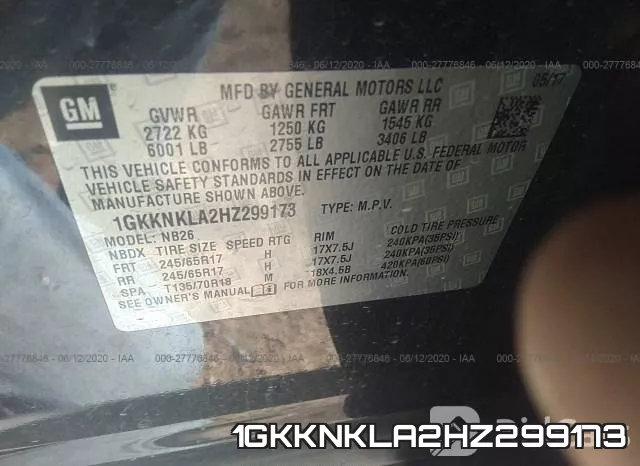 1GKKNKLA2HZ299173 фото 10