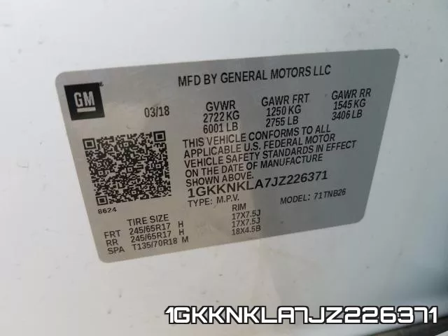 1GKKNKLA7JZ226371 фото 2